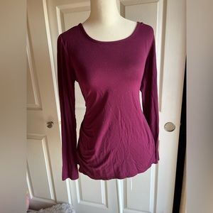 Willi Smith long sleeve maroon blouse size small